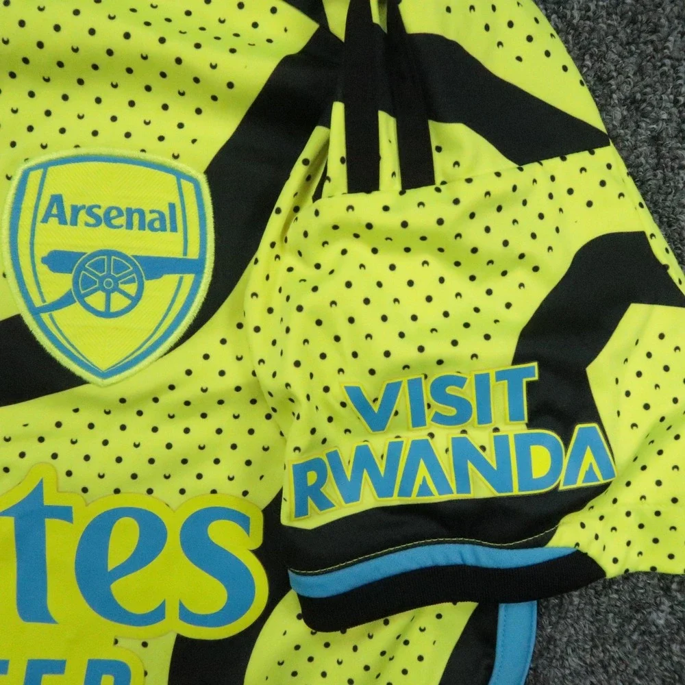 Arsenal FC Jersey Shirt Men Small Yellow adidas 23/24 Away Premier League Soccer